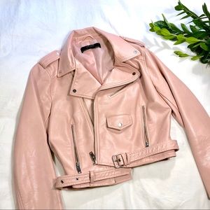 ZARA Baby Pink Moto Biker Jacket 〰️ M